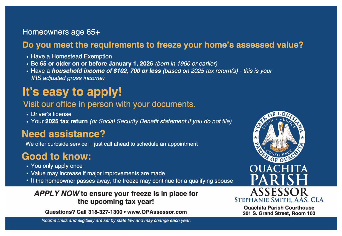 Special Assessment Value Freeze Information for 2026